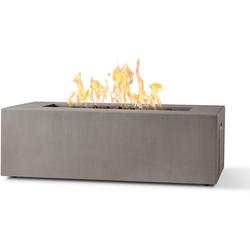 TAMARACK 60 INCH WIDE 60,000 BTU FREESTANDING LIQUID PROPANE RECTANGULAR TABLE FIRE PIT BY JENSEN CO.