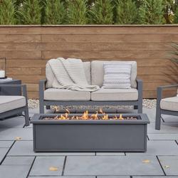 MILA 48" WIDE 50,000BTU PROPANE/NATURAL GAS RECTANGULAR TABLE FIRE PIT