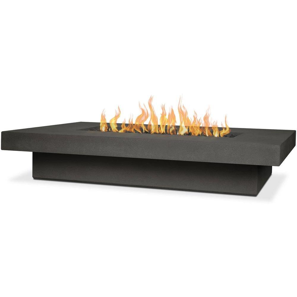 BIDWELL 72 INCH WIDE 65000 BTU FREE STANDING LIQUID PROPANE RECTANGULAR TABLE FIRE PIT BY JENSEN CO. 