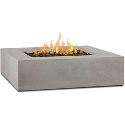 ALMANOR 42 INCH WIDE 100000 BTU FREE STANDING LIQUID PROPANE SQUARE TABLE FIRE PIT BY JENSEN CO.