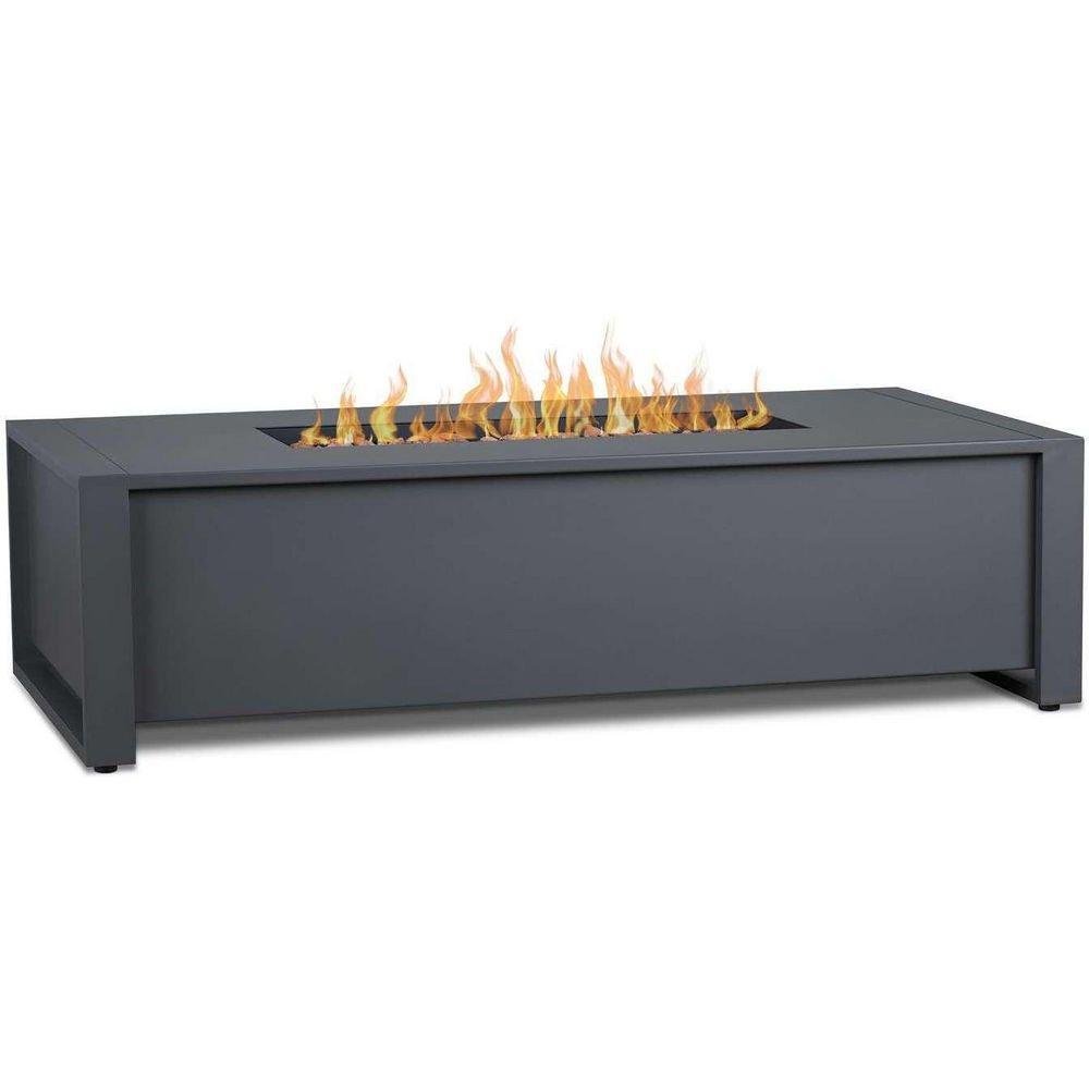 KEENAN 52 INCH WIDE 50,000 BTU FREESTANDING LIQUID PROPANE RECTANGULAR TABLE FIRE PIT 