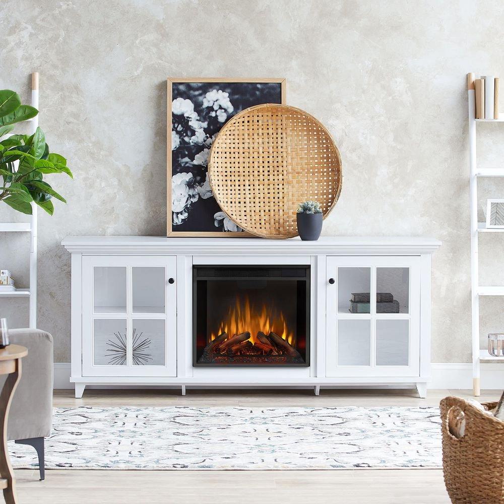 NORWELL 73" WIDE 5,100 BTU MEDIA CONSOLE ELECTRIC FIREPLACE WITH MULTIPLE FLAME COLORS 