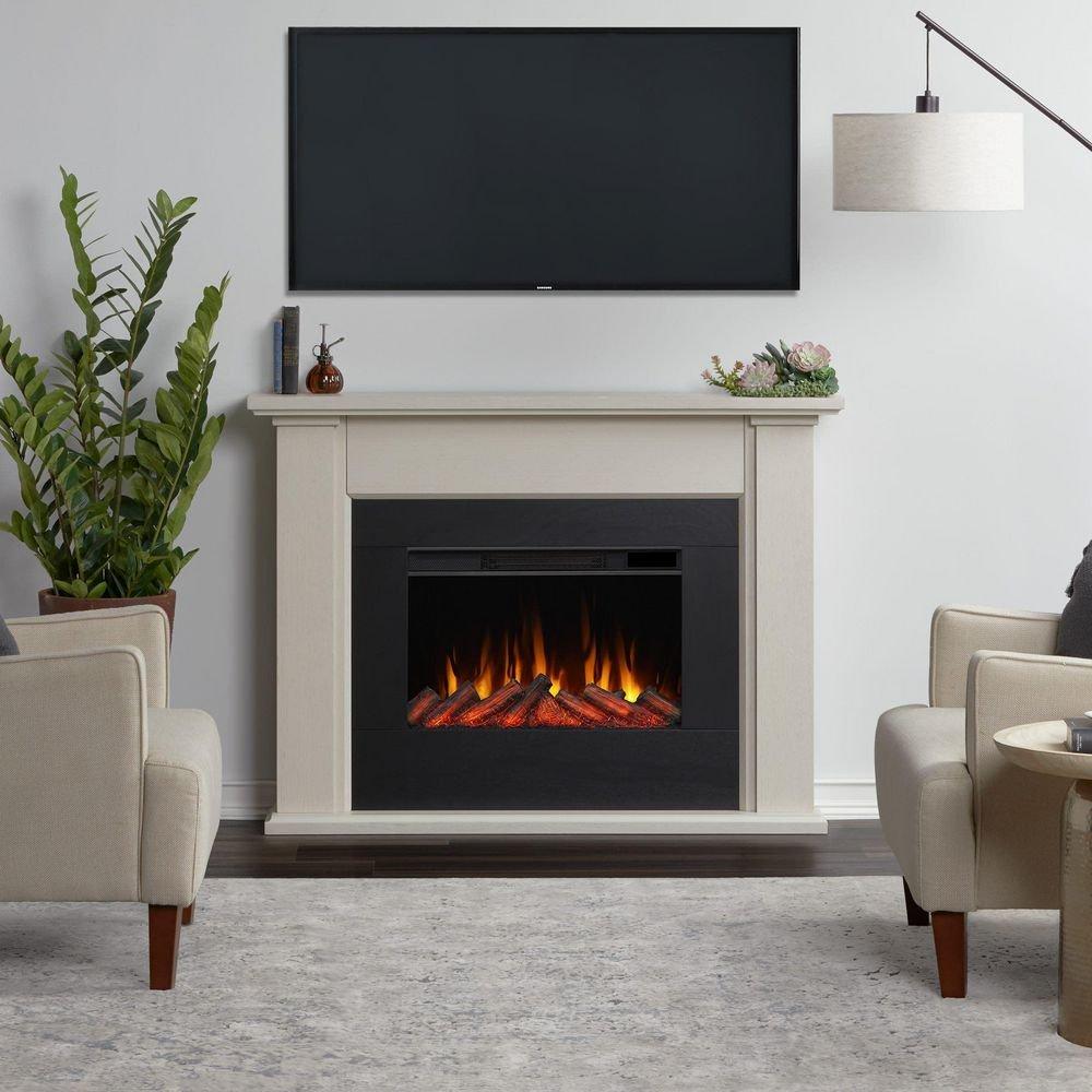 TEJON 52" WIDE 5,100 BTU SLIM MANTEL ELECTRIC FIREPLACE WITH MULTIPLE FLAME COLORS 