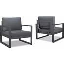 BALTIC OUTDOOR LIVING 2 PIECE ALUMINUM FRAME OUTDOOR CHAIR SET WITH ACRYLIC-COVERED FOAM CUSHIONS 