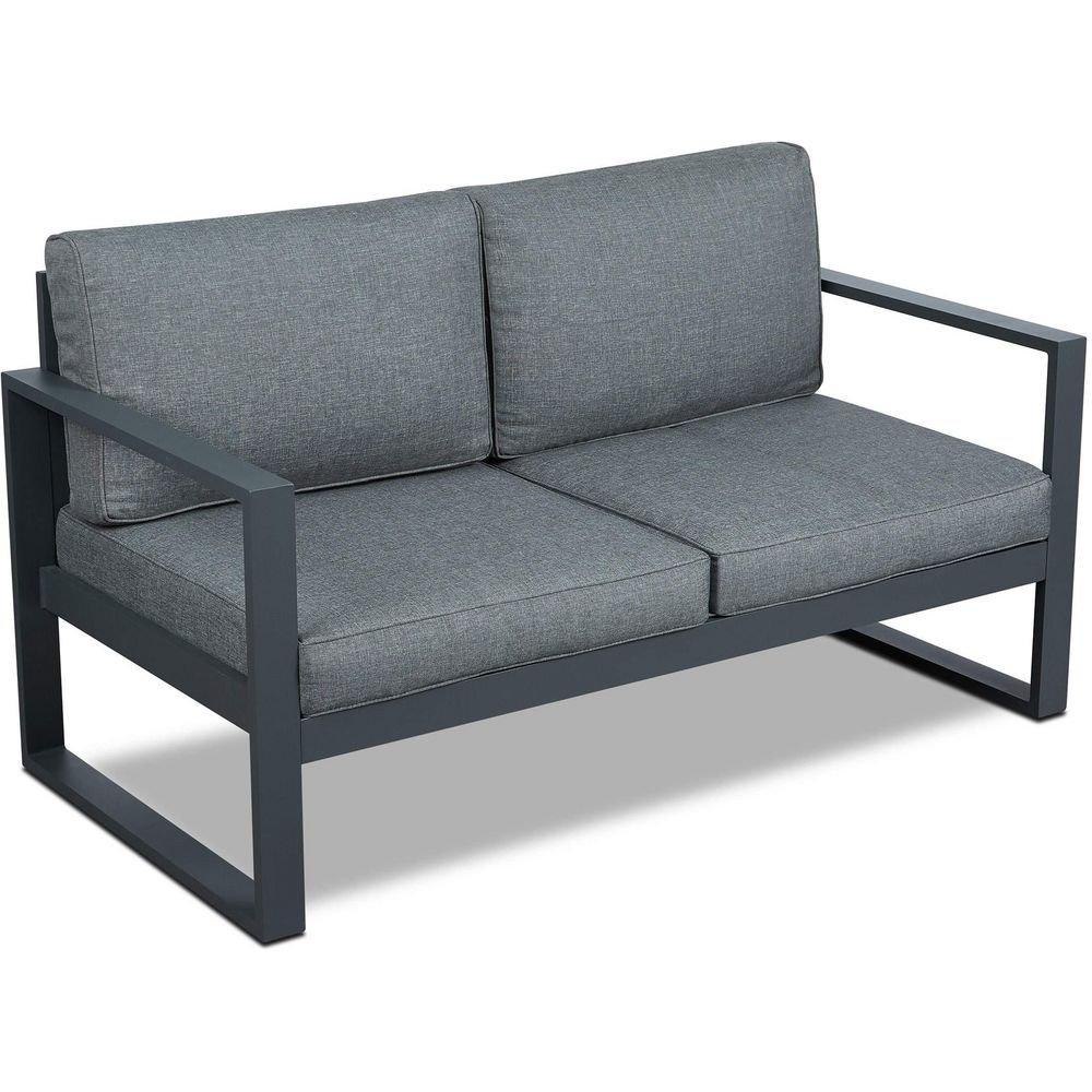 BALTIC 55 INCH ALUMINUM FRAMED FABRIC OUTDOOR LOVESEAT 