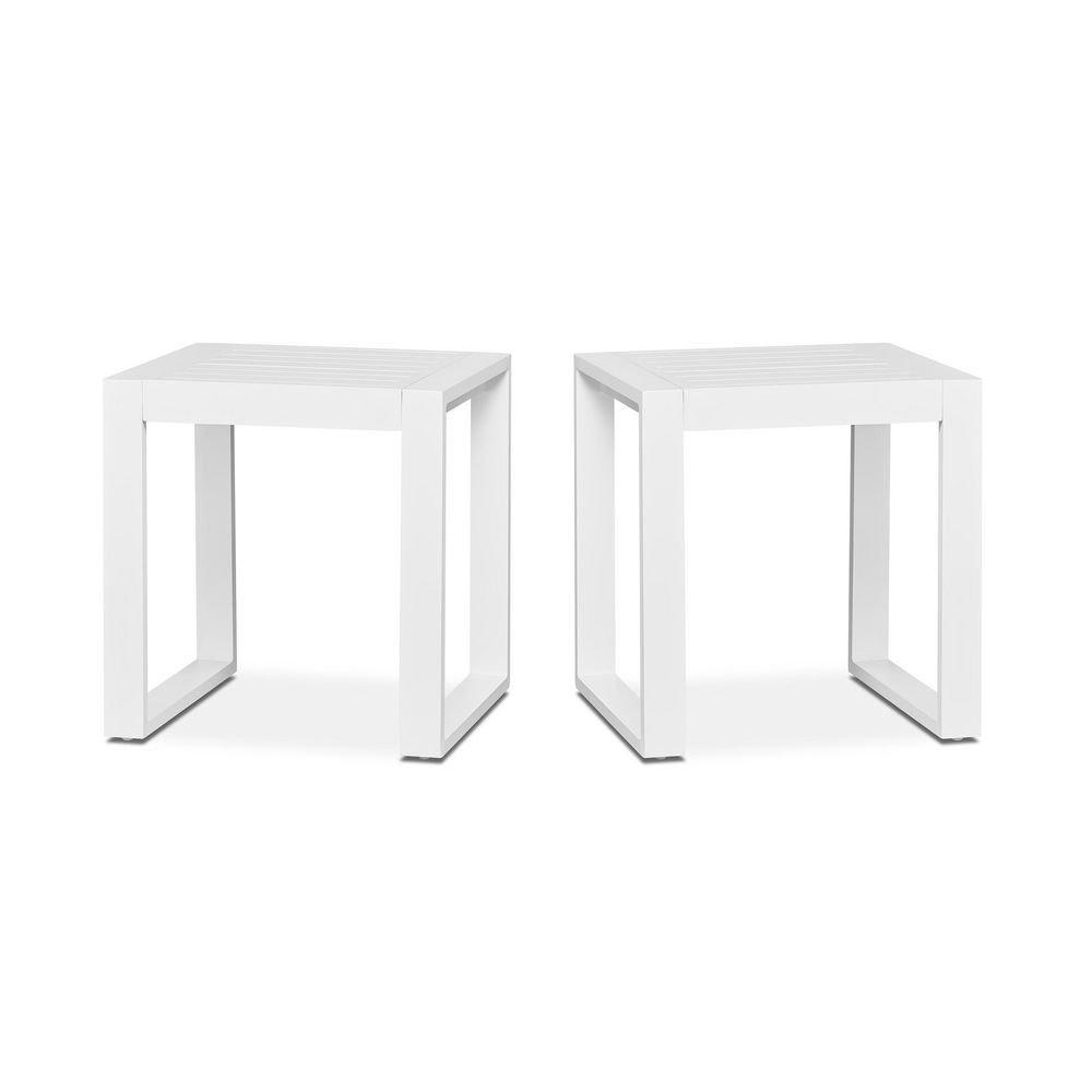 BALTIC 18 INCH WIDE ALUMINUM OUTDOOR END TABLES 