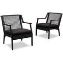 CALVIN 25.25 INCH WIDE TWO PIECE ALUMINUM FRAMED FABRIC OUTDOOR CHAIR SET 