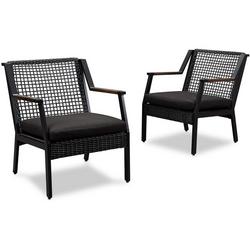 CALVIN 25.25 INCH WIDE TWO PIECE ALUMINUM FRAMED FABRIC OUTDOOR CHAIR SET