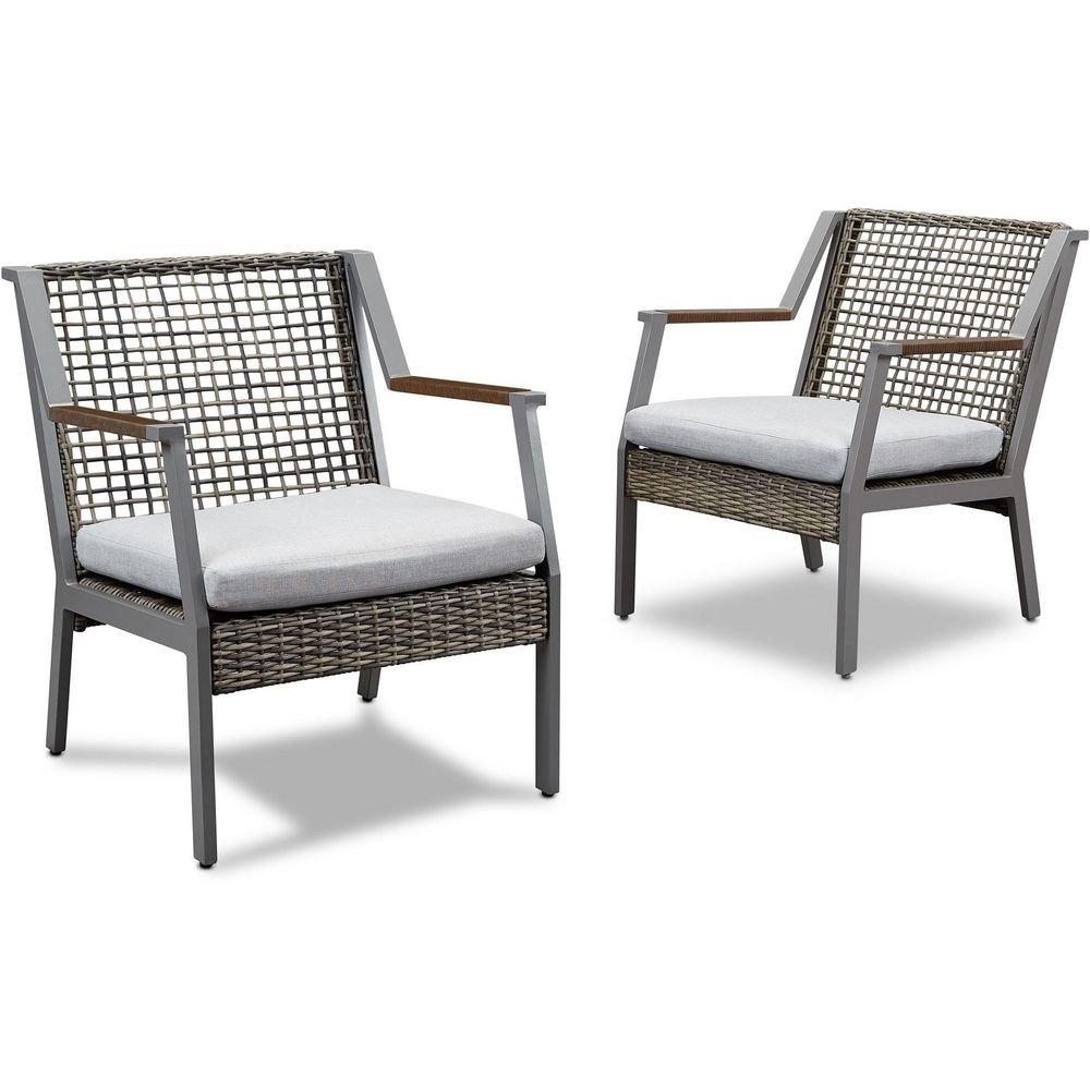 CALVIN 25.25 INCH WIDE TWO PIECE ALUMINUM FRAMED FABRIC OUTDOOR CHAIR SET 