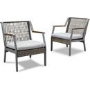 CALVIN 25.25 INCH WIDE TWO PIECE ALUMINUM FRAMED FABRIC OUTDOOR CHAIR SET 