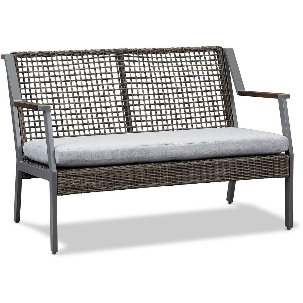 CALVIN 46.5 INCH ALUMINUM FRAMED WICKER OUTDOOR LOVESEAT 