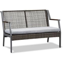 CALVIN 46.5 INCH ALUMINUM FRAMED WICKER OUTDOOR LOVESEAT