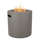 AEGEAN 24 INCH WIDE 40,000 BTU FREE STANDING LIQUID PROPANE ROUND COLUMN FIRE PIT WITH SAFETY SHUT OFF AND LID 