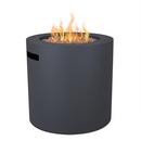 AEGEAN 24 INCH WIDE 40,000 BTU FREE STANDING LIQUID PROPANE ROUND COLUMN FIRE PIT WITH SAFETY SHUT OFF AND LID 
