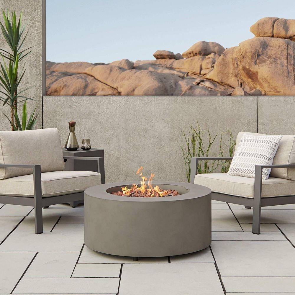 AEGEAN 36 INCH WIDE PROPANE/NATURAL GAS ROUND FIRE TABLE 