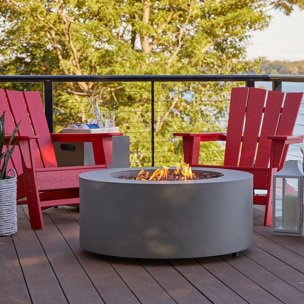 AEGEAN 36 INCH WIDE PROPANE/NATURAL GAS ROUND FIRE TABLE 