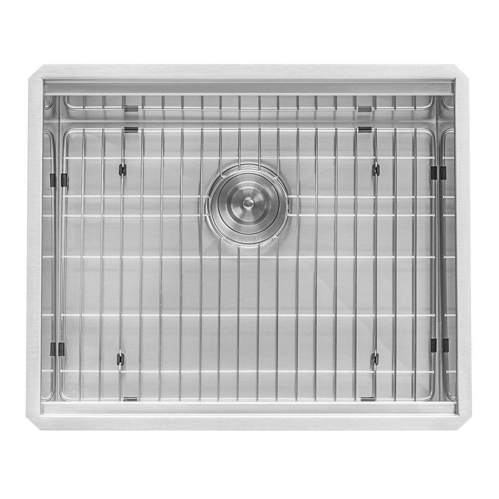 ROMA 23" UNDERMOUNT SINGLE BASIN STAINLESS STEEL KITCHEN SINK WITH BASIN RACK 