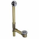 20 ga Bath Tub Waste with Trip Lever Brass Pipe in Polished Chrome