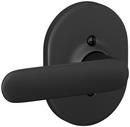 One-Sided Dummy Door Lever with Decorative Remsen Trim in Matte Black
