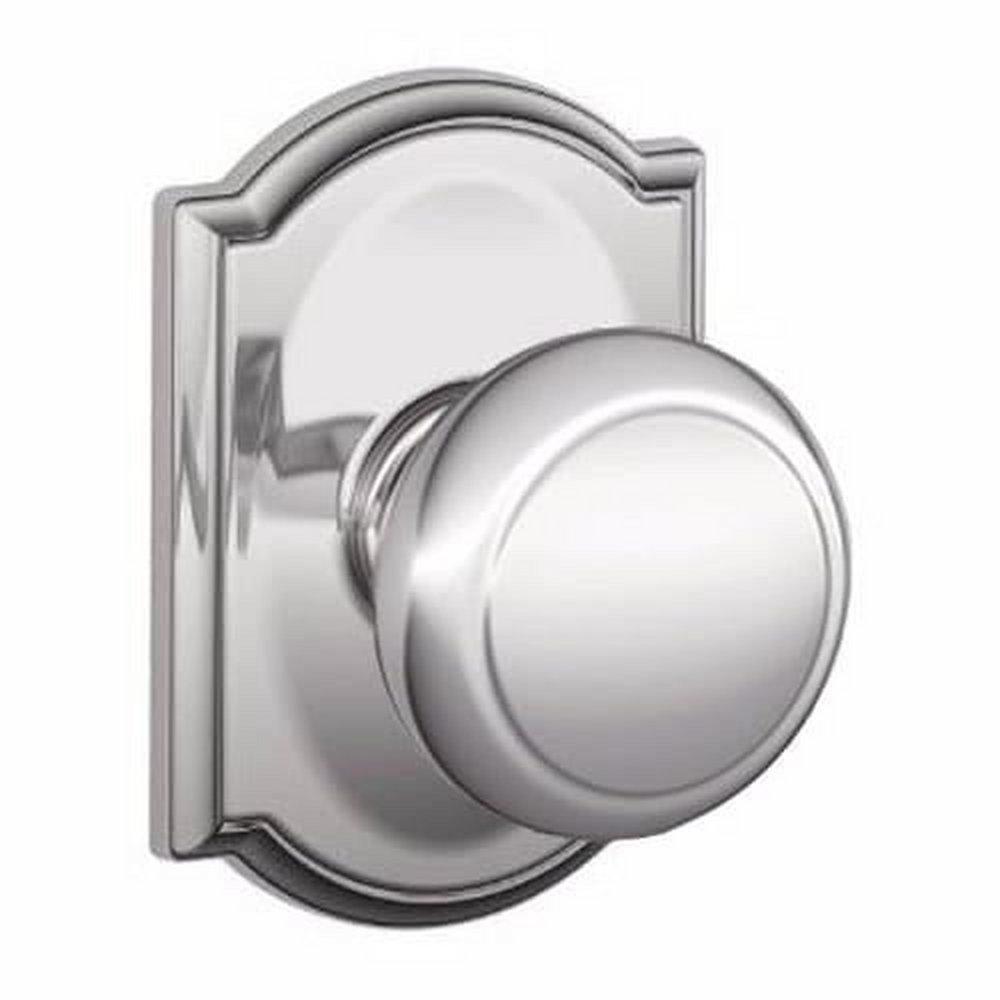 ANDOVER PASSAGE DOOR KNOB SET WITH DECORATIVE CAMELOT TRIM 