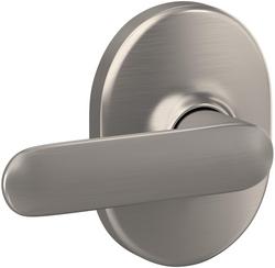 Passage Door Lever Set with Decorative Remsen Trim in Satin Nickel
