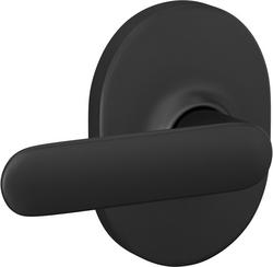 Passage Door Lever Set with Decorative Remsen Trim in Matte Black