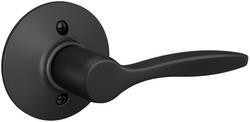 Right Handed One-Sided Dummy Door Lever with Decorative Plymouth Trim in Matte Black