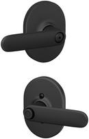 Privacy Door Lever Set with Decorative Remsen Trim in Matte Black