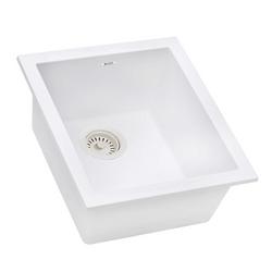 15 in. Undermount Granite Composite Bar Sink in Arctic White
