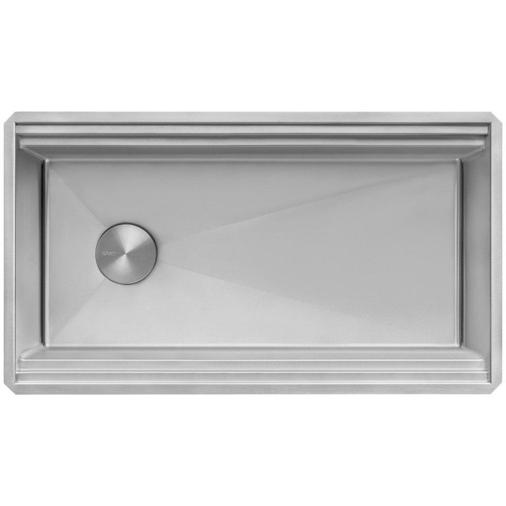 33-INCH WORKSTATION TWO-TIERED DOUBLE LEDGE KITCHEN SINK UNDERMOUNT 16 GAUGE STAINLESS STEEL - RVH6222ST 