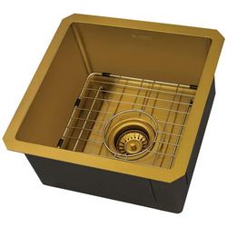 15 in. Undermount Stainless Steel Bar Sink in Matte Gold