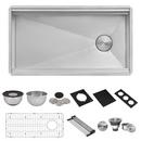33-1/2 in. Undermount Stainless Steel Single Bowl Workstation Kitchen Sink