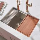 27-INCH WORKSTATION ROUNDED CORNERS UNDERMOUNT LEDGE KITCHEN SINK WITH ACCESSORIES - RVH8327 