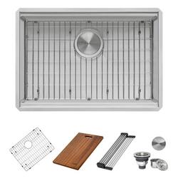 27 in. Undermount Stainless Steel Single Bowl Workstation Kitchen Sink