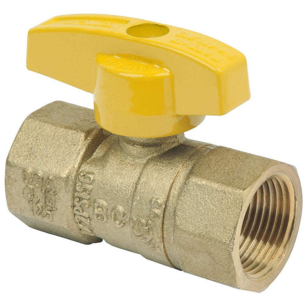 BrassCraft Brass FIPT T-Handle Gas Ball Valve 