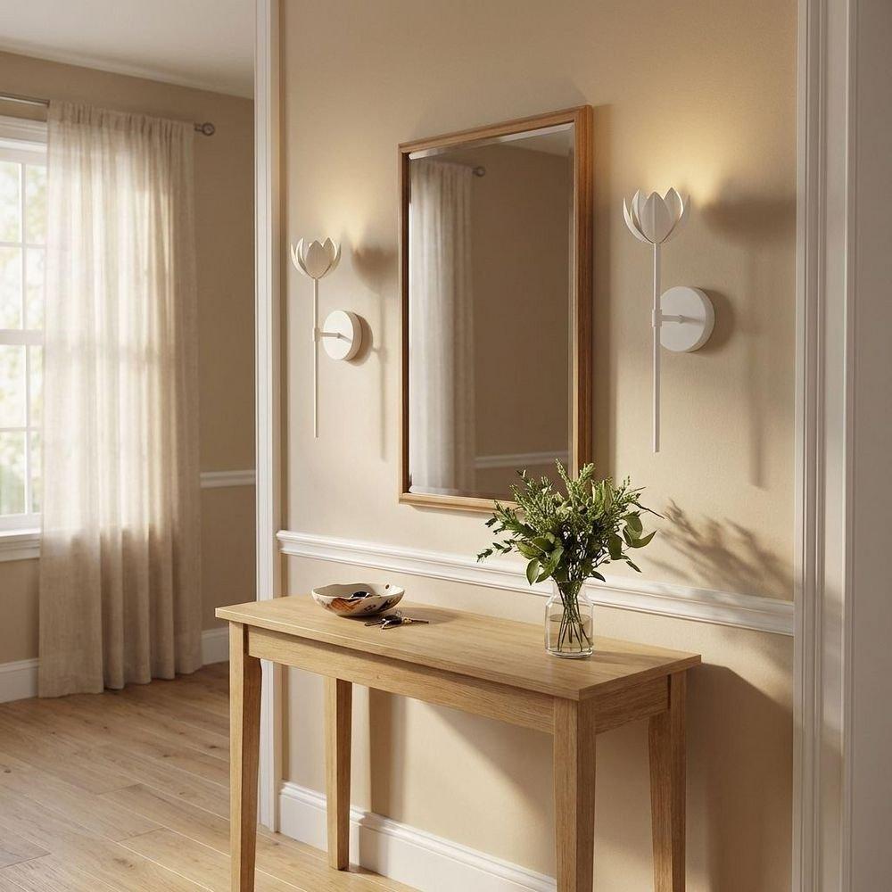 1-Light Integrated LED Wall Sconce in White with Modern Design 