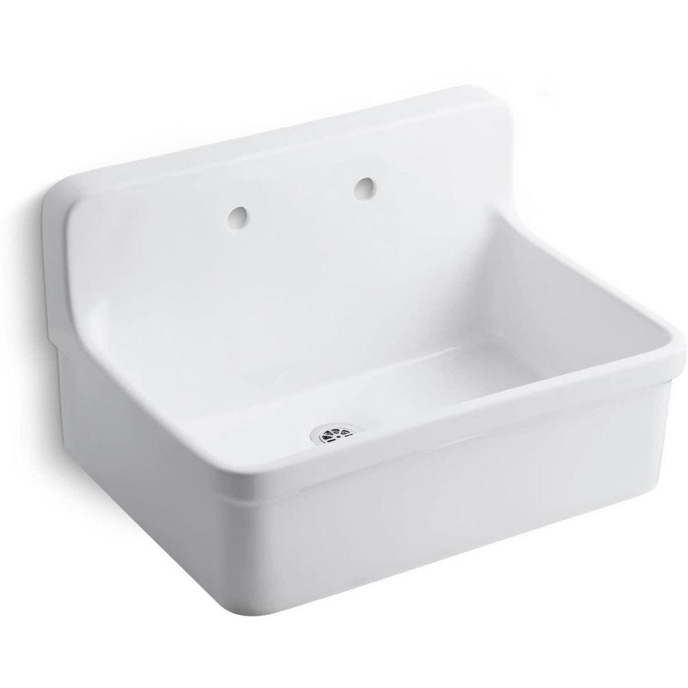 KOHLER White 30 x 22 in. Vitreous China Scrub Laundry Sink 