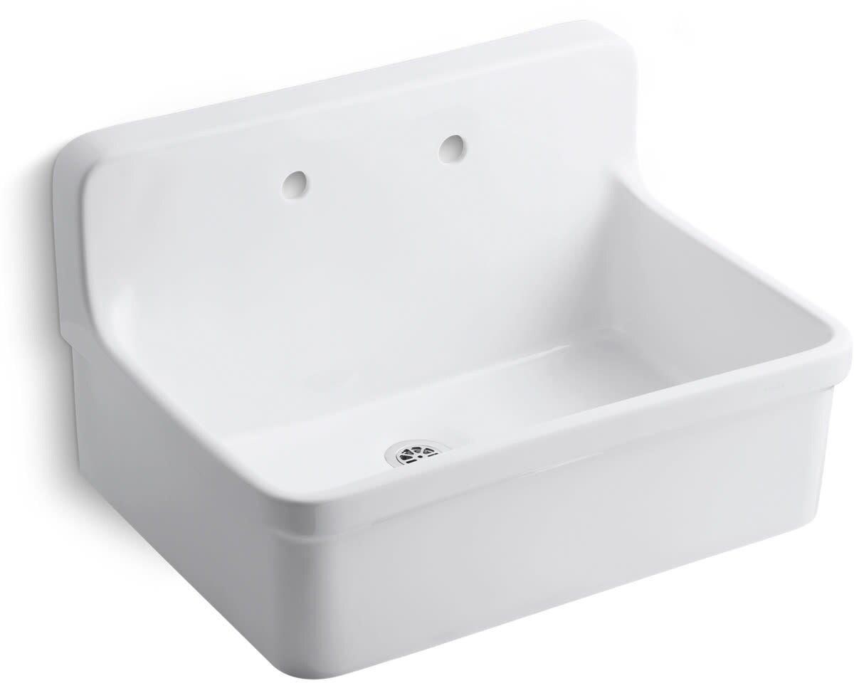 KOHLER White 30 x 22 in. Vitreous China Scrub Laundry Sink 