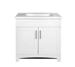 30 in. Shaker Floor Mount Vanity with Top in White