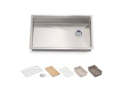 29 in. Undermount Stainless Steel Single Bowl Workstation Kitchen Sink