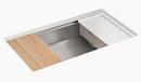 32 in. Undermount Stainless Steel Single Bowl Workstation Kitchen Sink