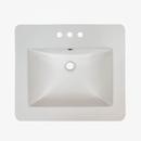 WHITE 21 INCH X 18 INCH RECTANGLE PORC OVERMOUNT VANITY SINK 