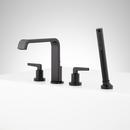 Signature Hardware Matte Black Two Handle Roman Tub Faucet and Hand Shower (Trim Only) 