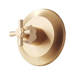 Cross Handle for Thermostatic Valve Trim in Brushed Gold (Trim Only)
