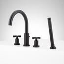 Signature Hardware Matte Black Two Handle Roman Tub Faucet with Hand Shower (Trim Only) 