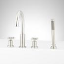 Two Handle Roman Tub Faucet with Hand Shower in Brushed Nickel (Trim Only)