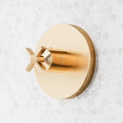 Single Handle Thermostatic Valve Trim in Brushed Gold (Trim Only)
