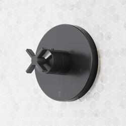 Single Handle Thermostatic Valve Trim in Matte Black (Trim Only)