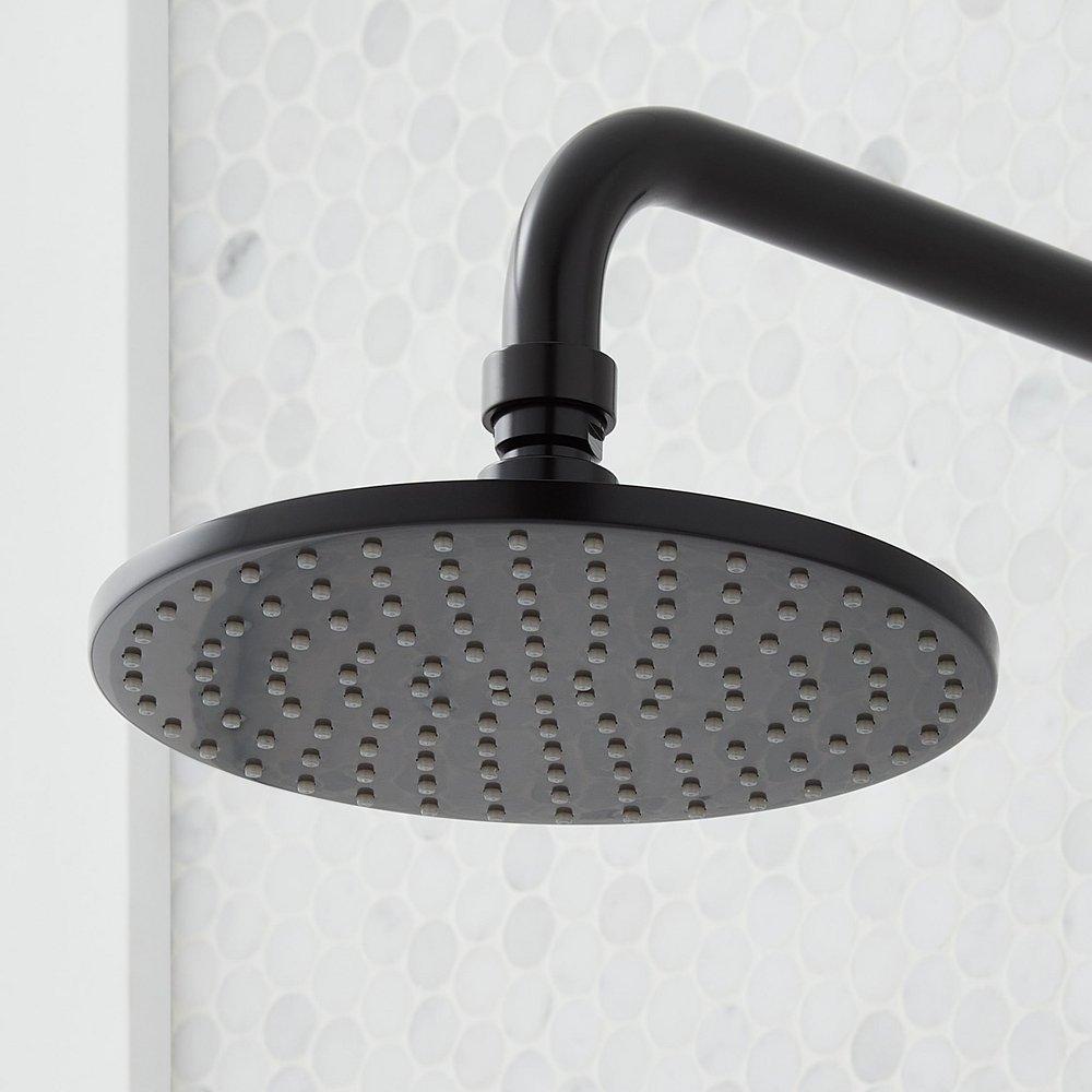 LATTIMORE SHOWER SYSTEM WITH RAINFALL SHOWER HEAD & HAND SHOWER - MATTE BLACK 