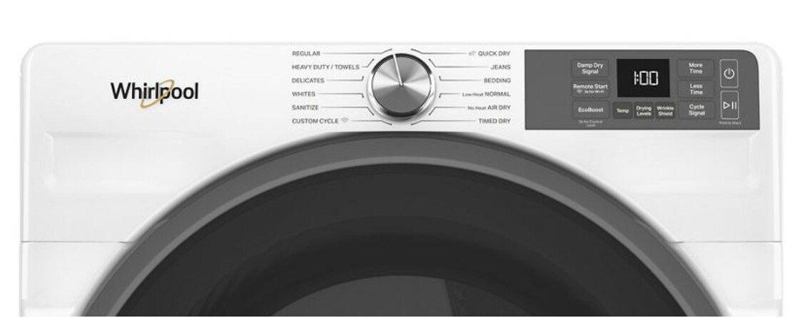 Whirlpool White 27 in. 7.4 cu. ft. Smart Electric Front Load Dryer 